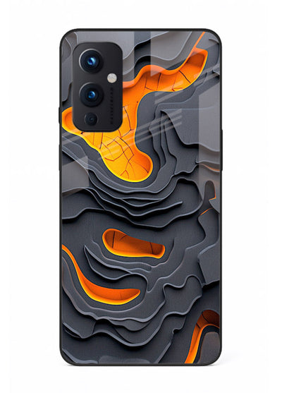 Molten Layer Depth glowing abstract layered pattern OnePlus 9 Pro glass back cover