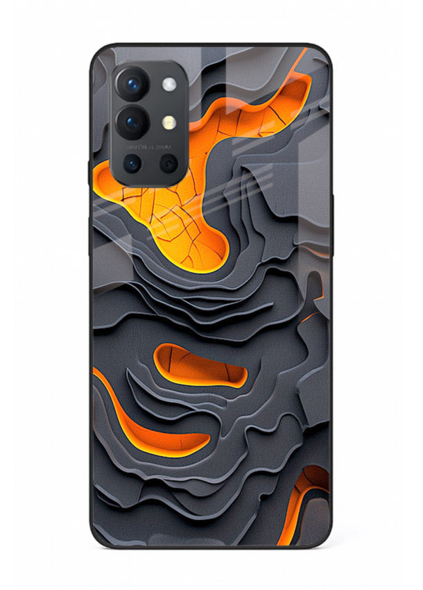 Molten Layer Depth glowing abstract layered pattern OnePlus 9R glass back cover