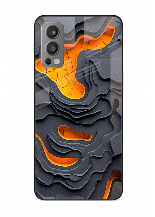 Molten Layer Depth glowing abstract layered pattern OnePlus Nord 2 glass back cover