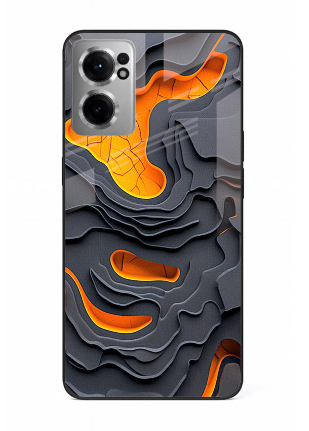 Molten Layer Depth glowing abstract layered pattern OnePlus Nord CE2 5G glass back cover