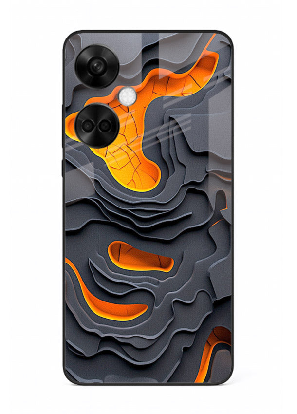 Molten Layer Depth glowing abstract layered pattern OnePlus Nord CE3 glass back cover