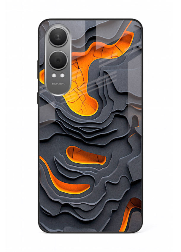 Molten Layer Depth glowing abstract layered pattern OnePlus Nord CE4 Lite glass back cover