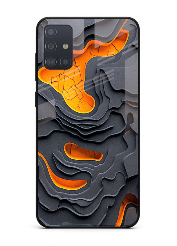 Molten Layer Depth glowing abstract layered pattern Samsung A51 glass back cover