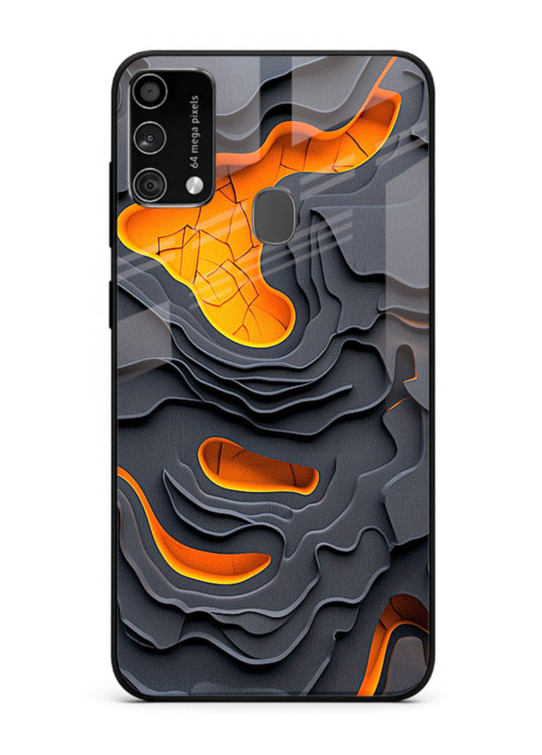 Molten Layer Depth glowing abstract layered pattern Samsung F41 glass back cover