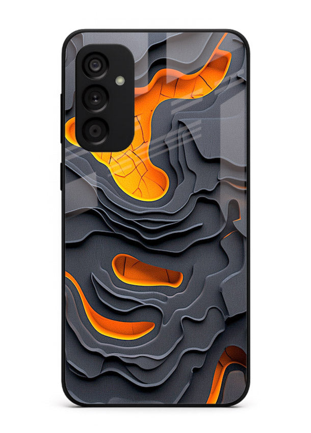 Molten Layer Depth glowing abstract layered pattern Samsung F55 5G glass back cover