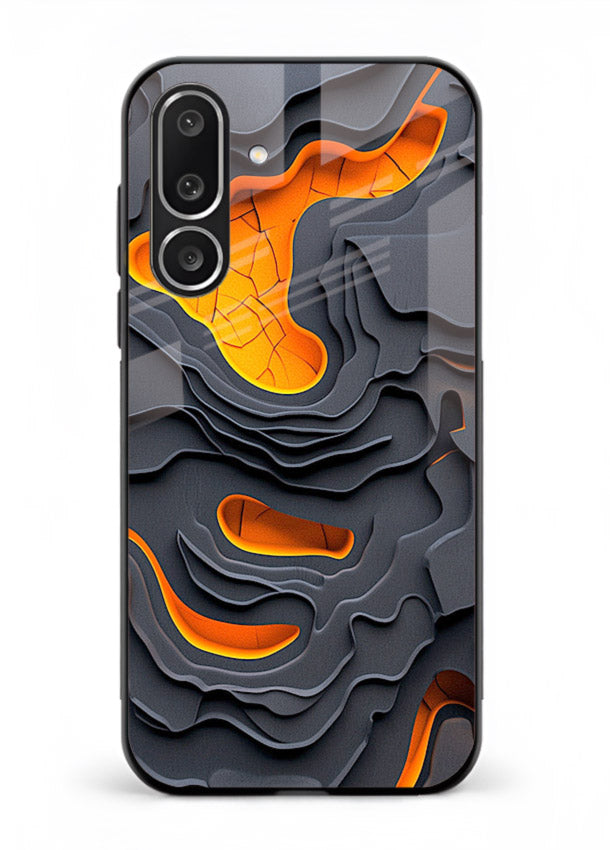 Molten Layer Depth glowing abstract layered pattern Samsung F56 5G glass back cover