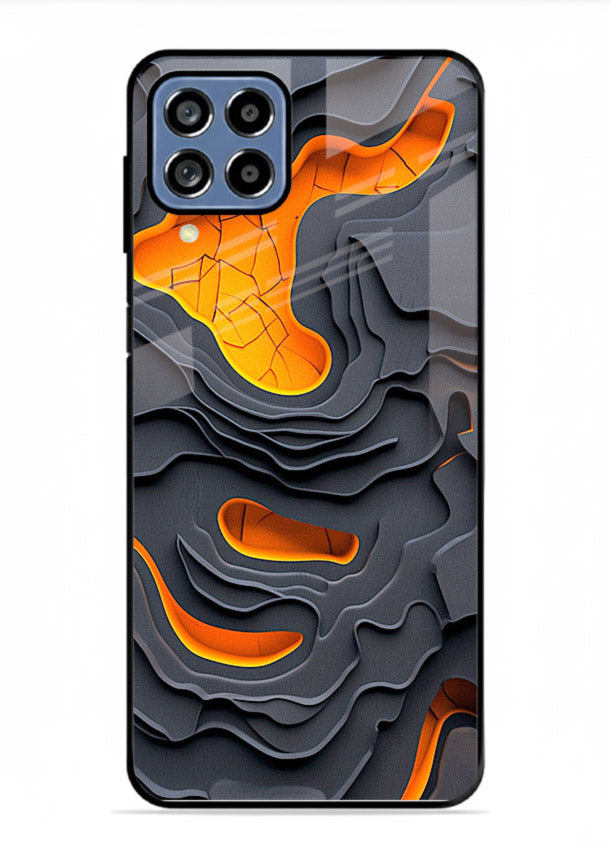 Molten Layer Depth glowing abstract layered pattern Samsung F62 glass back cover