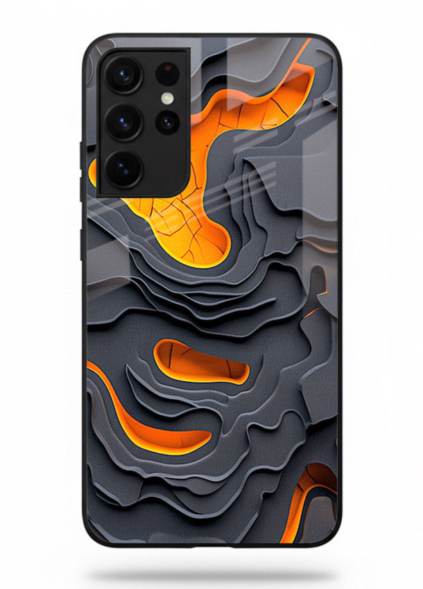 Molten Layer Depth glowing abstract layered pattern Samsung S21 Ultra glass back cover