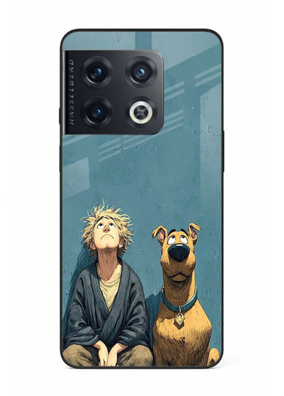 monk and dog aesthetic art OnePlus 10 Pro glass cover peaceful calm scenery case