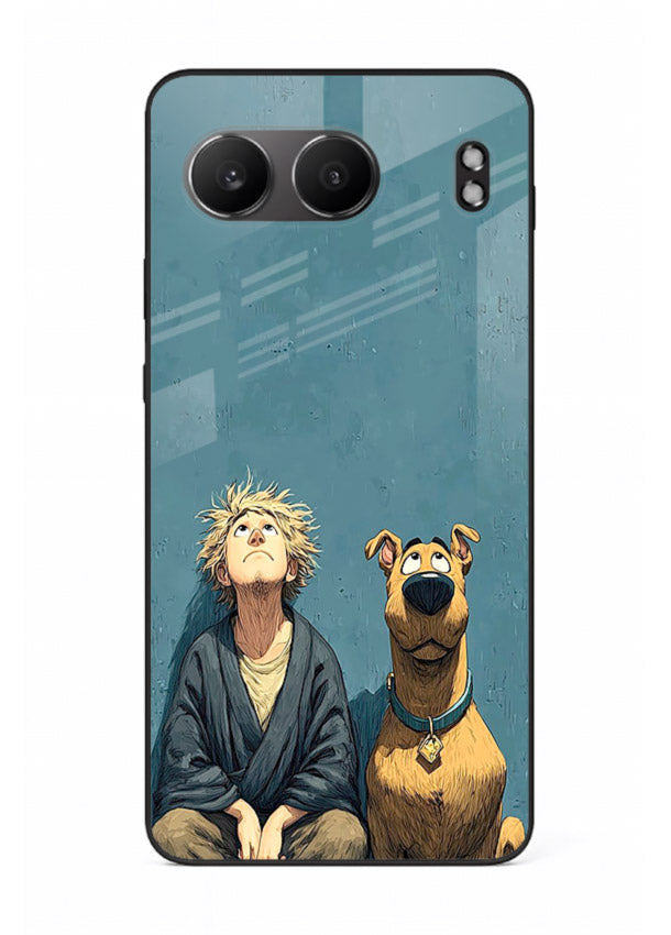 monk and dog aesthetic art OnePlus Nord 4 glass cover peaceful calm scenery case