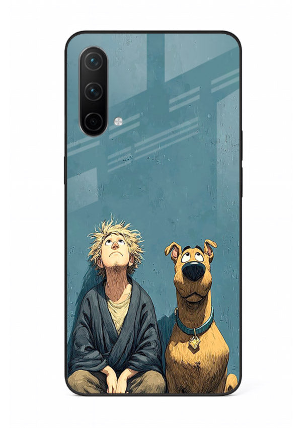 monk and dog aesthetic art OnePlus Nord CE 5G glass cover peaceful calm scenery case