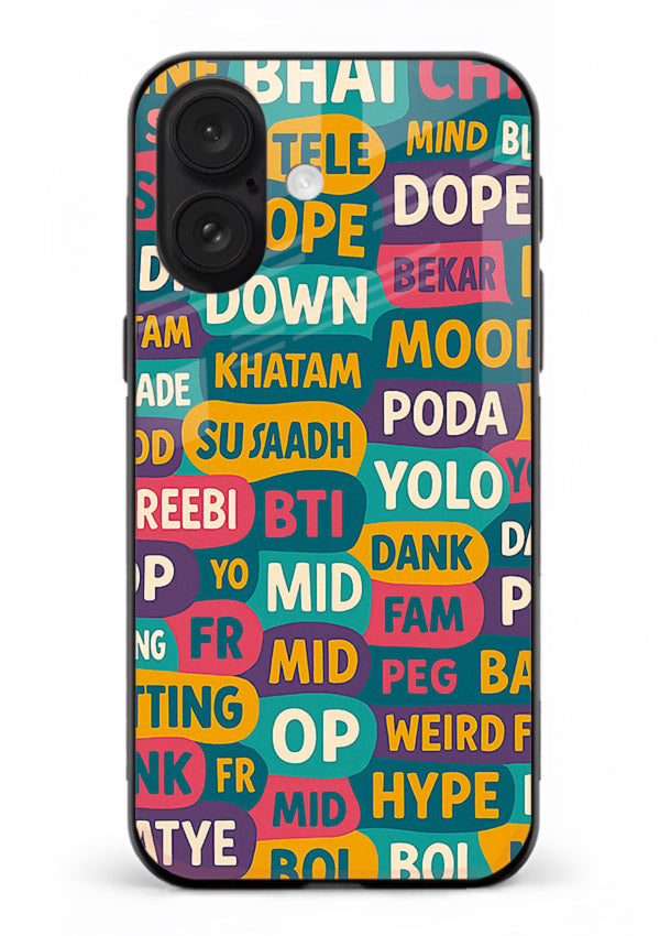 Mood Words Collage aesthetic typography artwork iphone 18 glass back cover