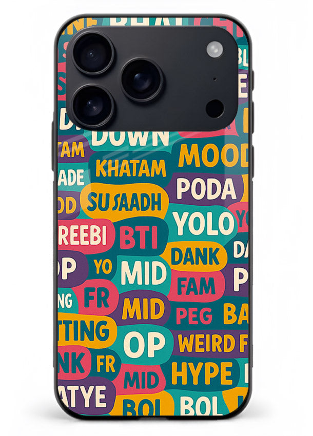 Mood Words Collage aesthetic typography artwork iphone 18 pro max glass back cover