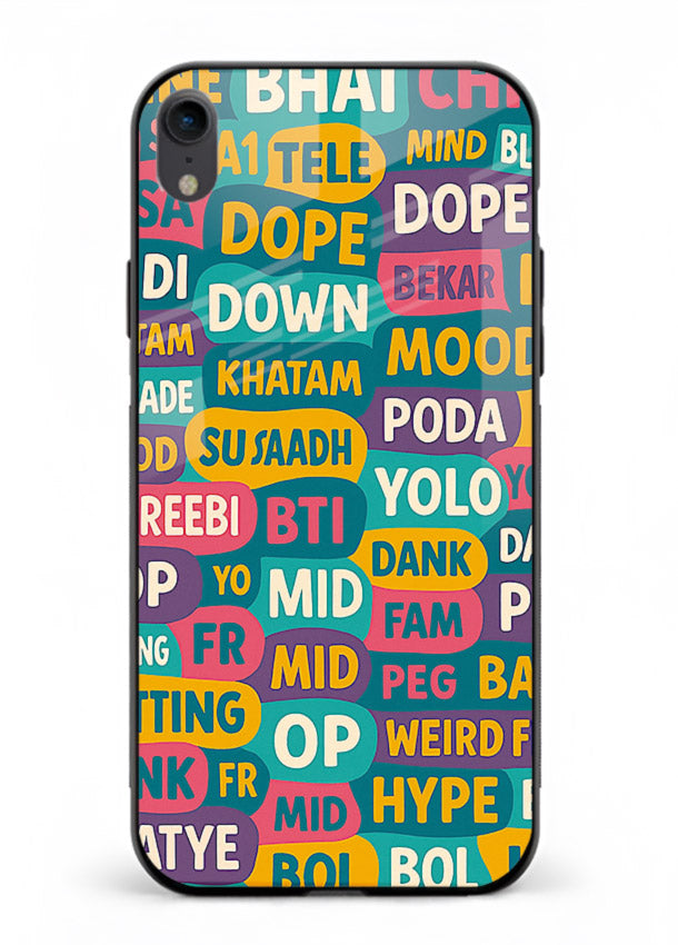 Mood Words Collage aesthetic typography artwork iphone xr glass back cover