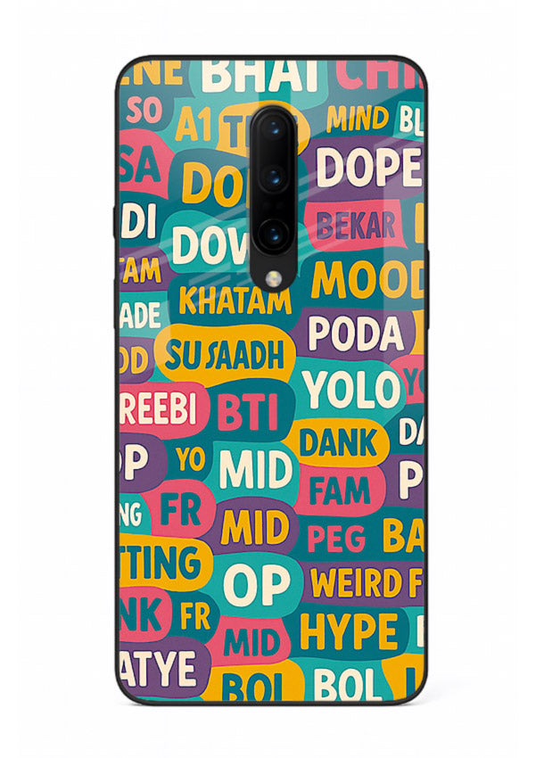 Mood Words Collage aesthetic typography artwork OnePlus 7 Pro glass back cover