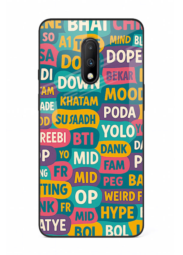 Mood Words Collage aesthetic typography artwork OnePlus 7 glass back cover