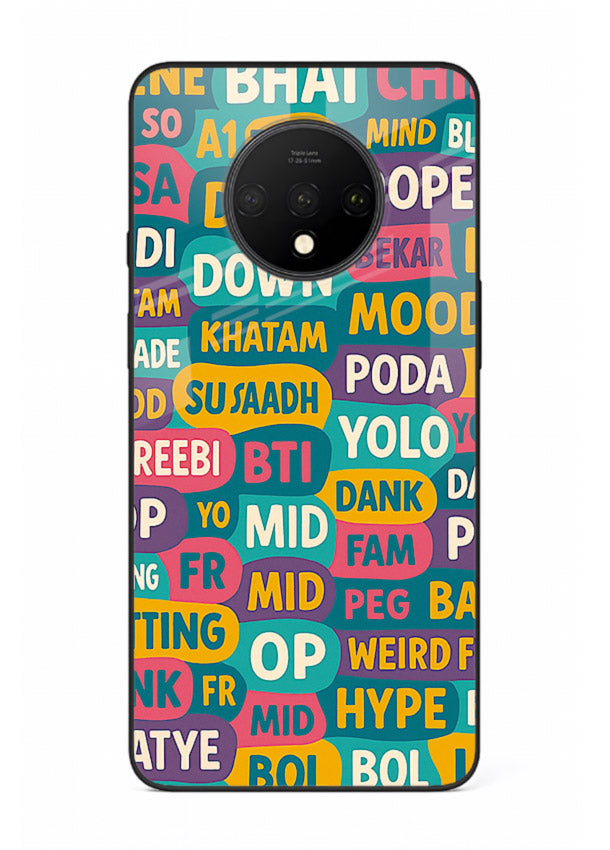Mood Words Collage aesthetic typography artwork OnePlus 7T glass back cover