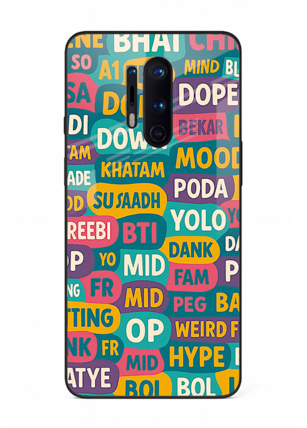 Mood Words Collage aesthetic typography artwork OnePlus 8 Pro glass back cover