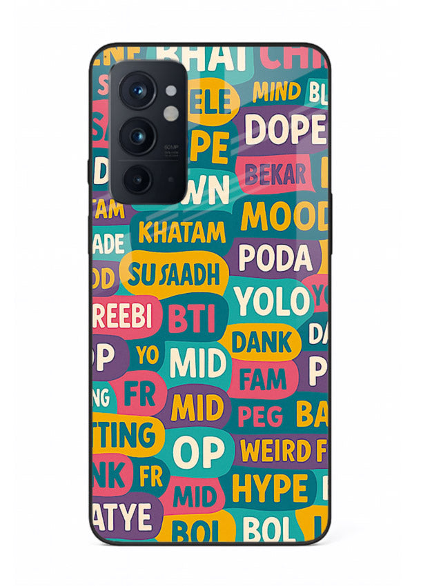 Mood Words Collage aesthetic typography artwork OnePlus 9RT glass back cover