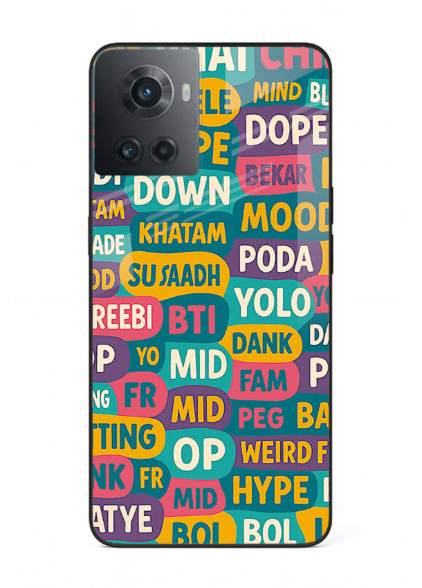 Mood Words Collage aesthetic typography artwork OnePlus 10R glass back cover