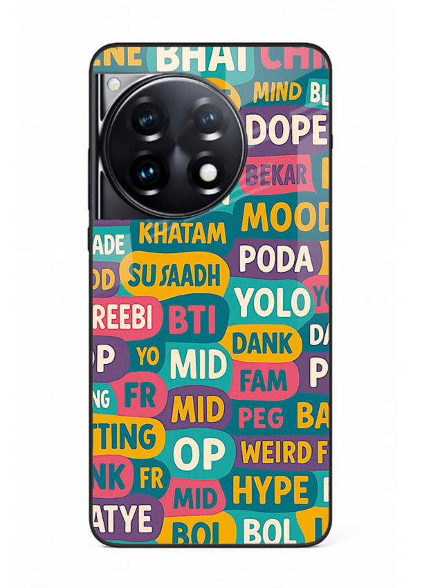 Mood Words Collage aesthetic typography artwork OnePlus 12R glass back cover