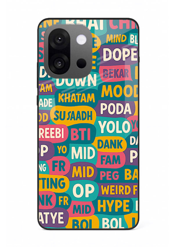 Mood Words Collage aesthetic typography artwork OnePlus 13s glass back cover