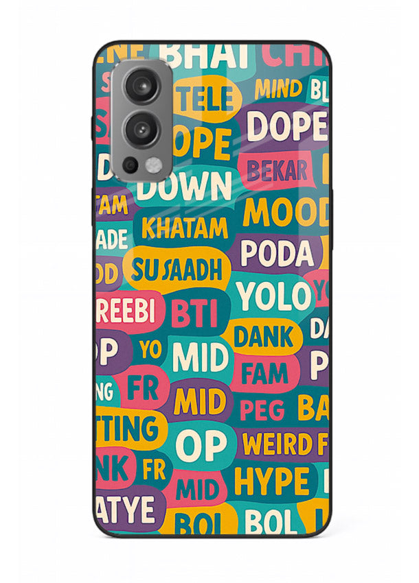 Mood Words Collage aesthetic typography artwork OnePlus Nord 2 glass back cover