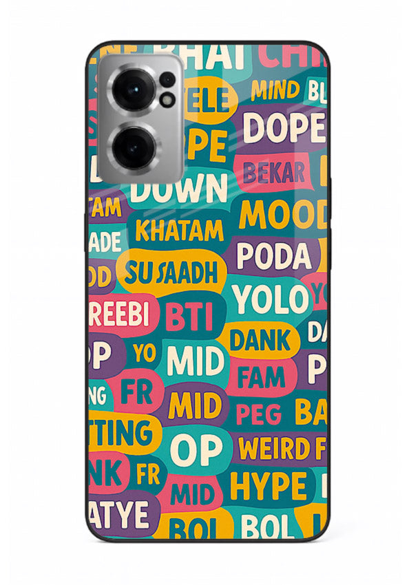Mood Words Collage aesthetic typography artwork OnePlus Nord CE2 5G glass back cover