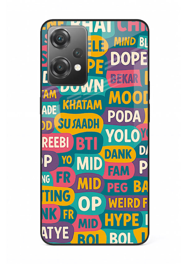 Mood Words Collage aesthetic typography artwork OnePlus Nord CE2 Lite 5G glass back cover