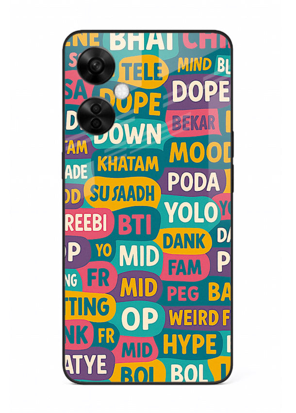 Mood Words Collage aesthetic typography artwork OnePlus Nord CE3 Lite glass back cover