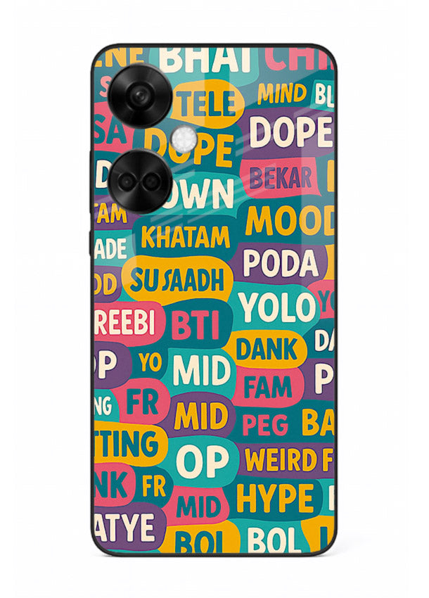 Mood Words Collage aesthetic typography artwork OnePlus Nord CE3 glass back cover