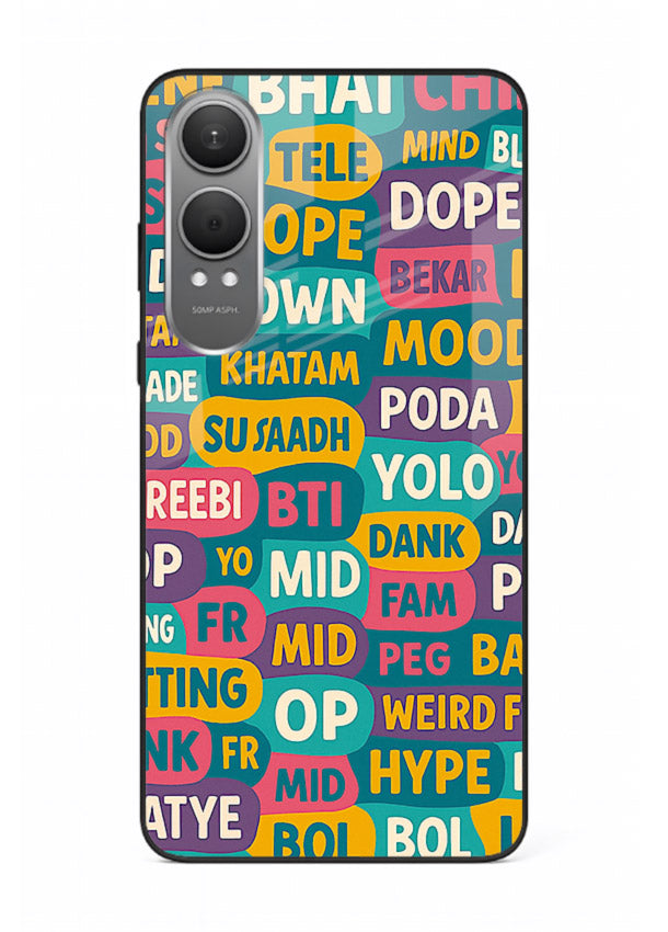 Mood Words Collage aesthetic typography artwork OnePlus Nord CE4 Lite glass back cover