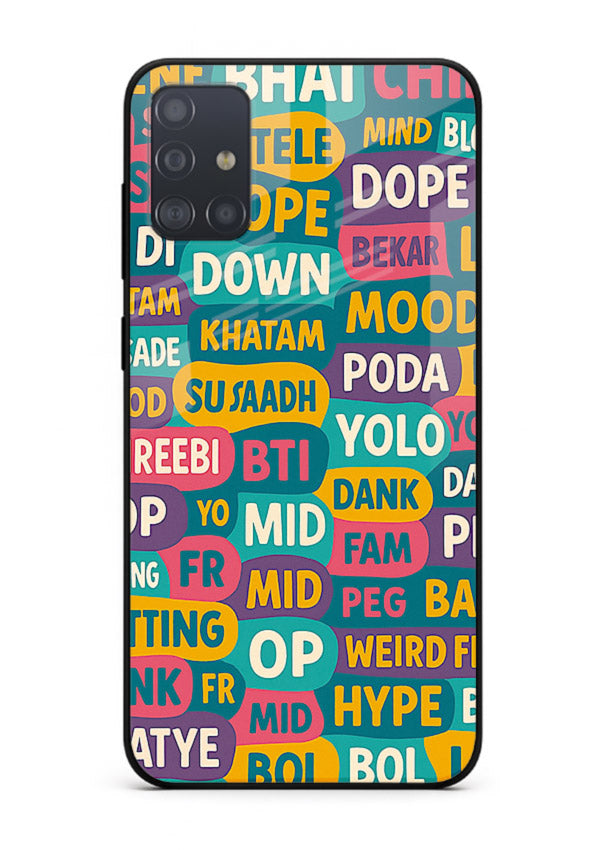 Mood Words Collage aesthetic typography artwork Samsung A51 glass back cover