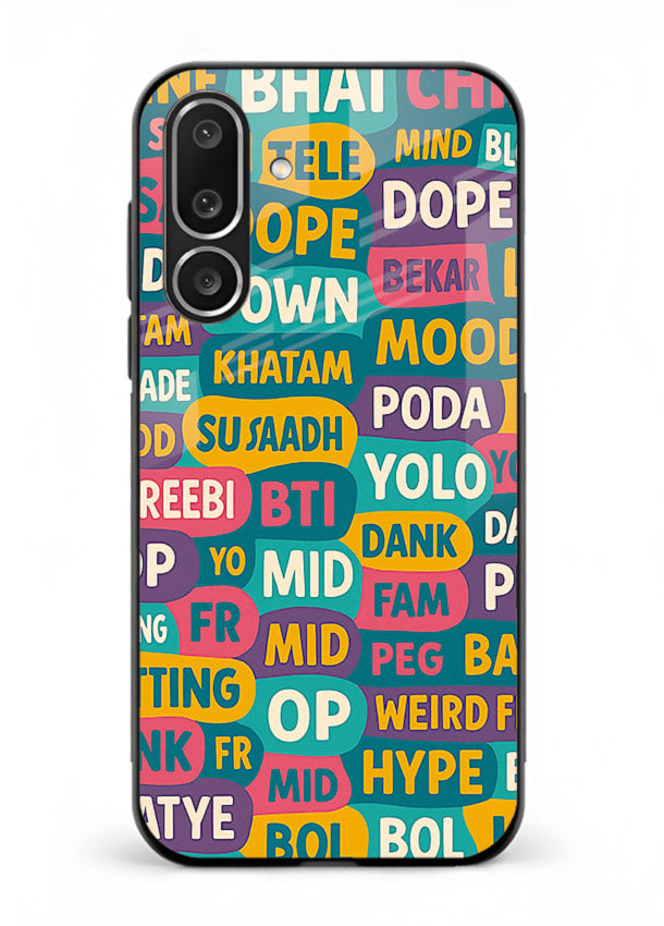 Mood Words Collage aesthetic typography artwork Samsung M56 5G glass back cover