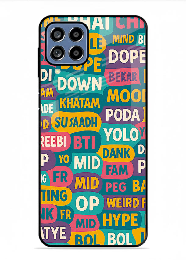 Mood Words Collage aesthetic typography artwork Samsung A22 4G glass back cover