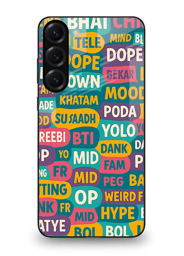 Mood Words Collage aesthetic typography artwork Samsung S23 glass back cover