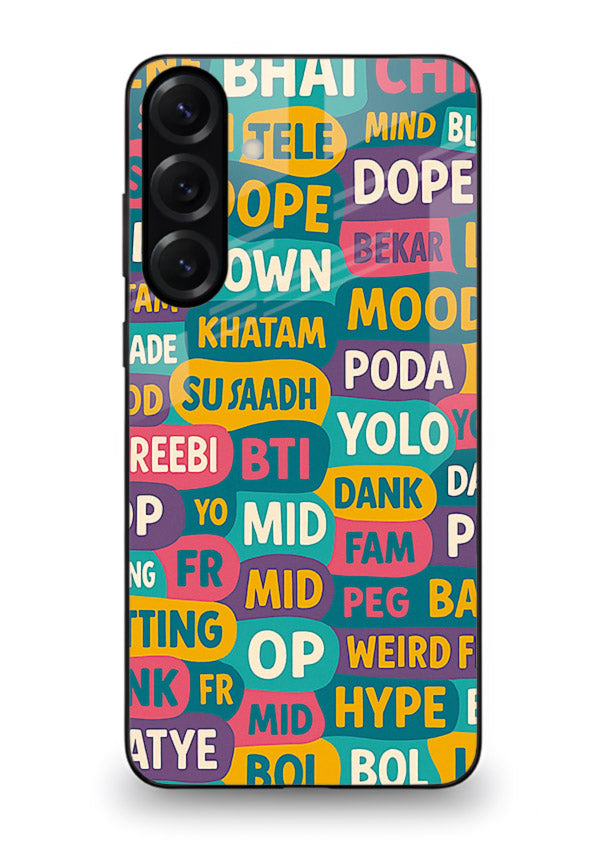 Mood Words Collage aesthetic typography artwork Samsung S23 FE glass back cover