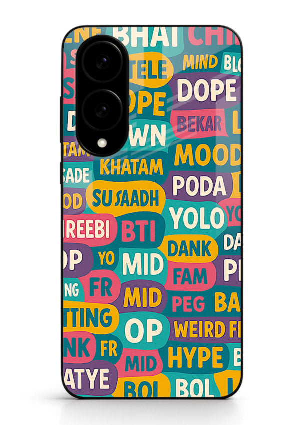 Mood Words Collage aesthetic typography artwork Samsung S25 Edge glass back cover
