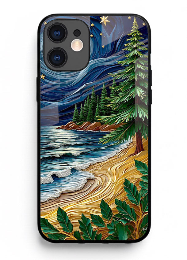 Moonlit Ocean Pines moonlit pine coast artwork iphone 12 mini glass back cover
