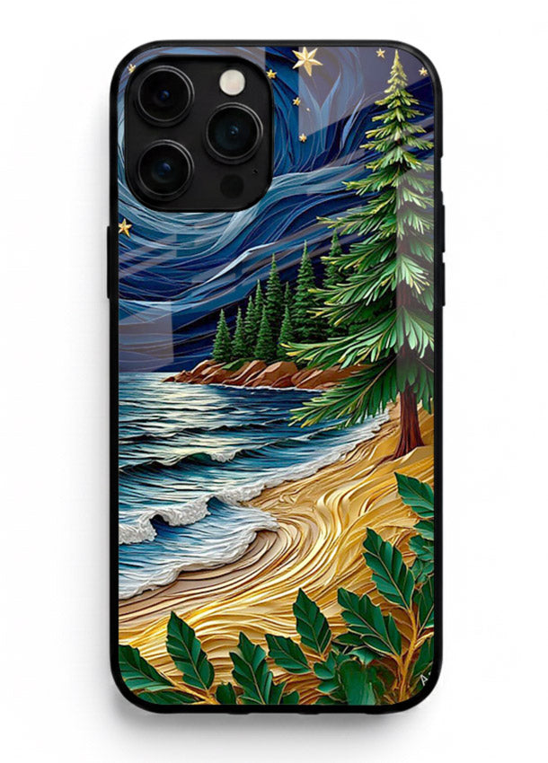 Moonlit Ocean Pines moonlit pine coast artwork iphone 11 pro max glass back cover