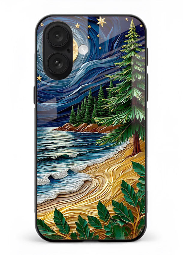 Moonlit Ocean Pines moonlit pine coast artwork iphone 17 glass back cover