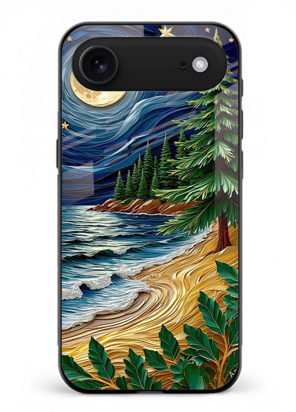 Moonlit Ocean Pines moonlit pine coast artwork iphone 17 air glass back cover