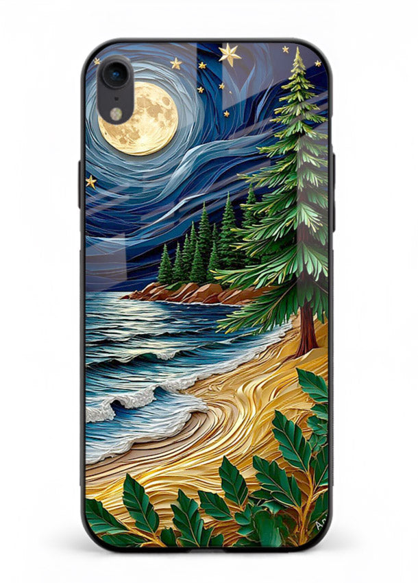 Moonlit Ocean Pines moonlit pine coast artwork iphone xr glass back cover