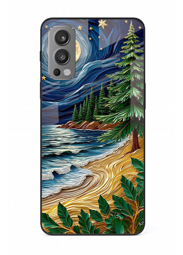 Moonlit Ocean Pines moonlit pine coast artwork OnePlus Nord 2 glass back cover