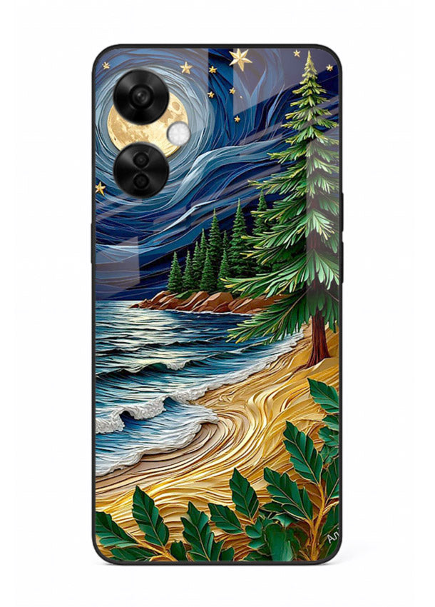 Moonlit Ocean Pines moonlit pine coast artwork OnePlus Nord CE3 Lite glass back cover
