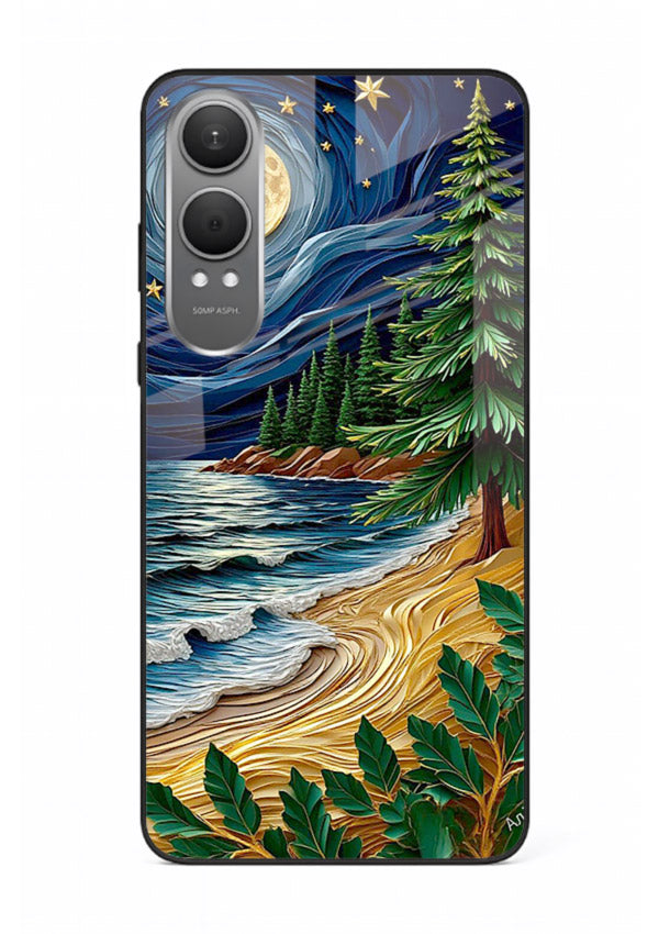 Moonlit Ocean Pines moonlit pine coast artwork OnePlus Nord CE4 Lite glass back cover