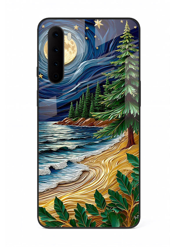 Moonlit Ocean Pines moonlit pine coast artwork OnePlus Nord glass back cover