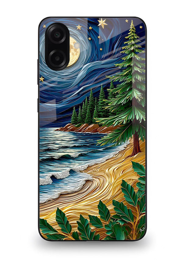 Moonlit Ocean Pines moonlit pine coast artwork Samsung A07 4G glass back cover