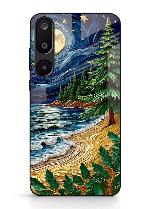 Moonlit Ocean Pines moonlit pine coast artwork Samsung M16 5G glass back cover