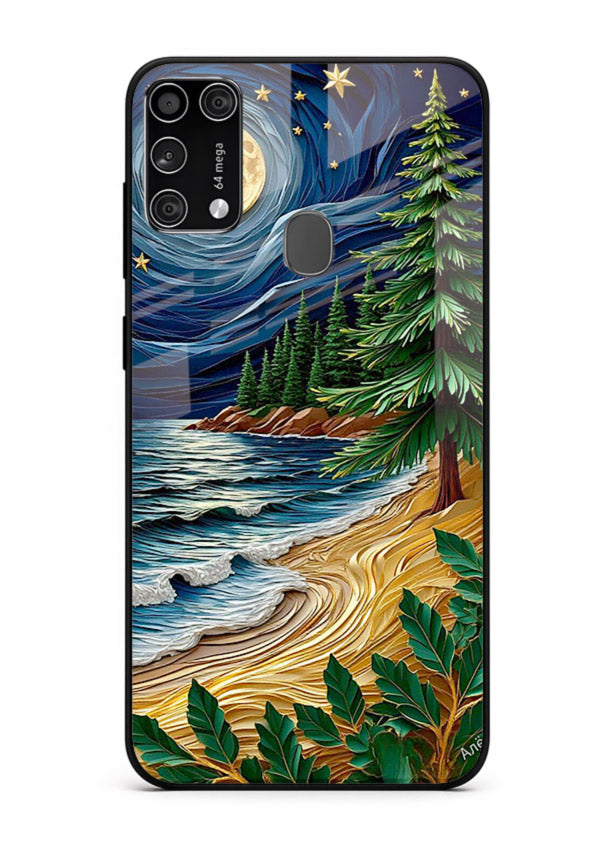 Moonlit Ocean Pines moonlit pine coast artwork Samsung M31 Prime glass back cover